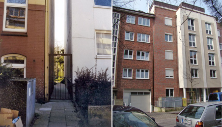 Wrangelstraße Nr. 118 vor und nach dem Umbau