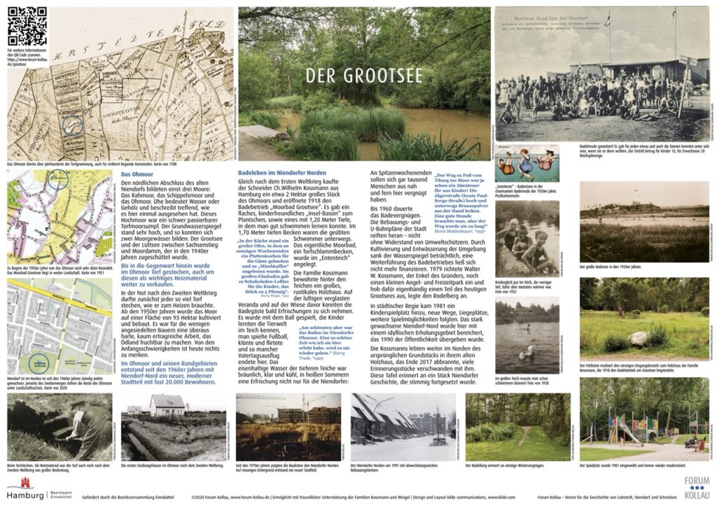 Faksimile der Juni 2021 eingeweihten Infotafel Grootsee.